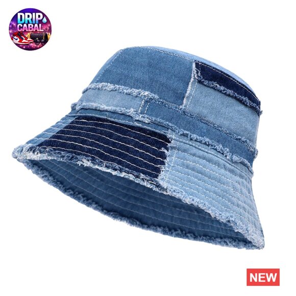 Distressed Denim Bucket Hat Packable Travel Sun Protection Cap main image 4